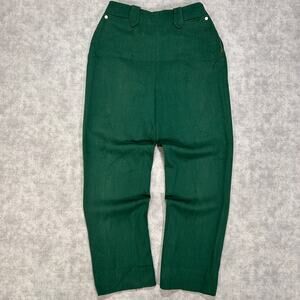 Vintage 1950s H Bar C Ranchwear All Wool Western Pants Green High Rise Side Zip